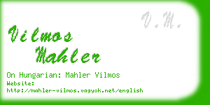 vilmos mahler business card